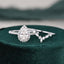 2.0 CT Pear Cut Halo Moissanite Bridal Ring Set - crownmoissanite