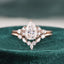 1.50 CT Pear Cut Cluster Moissanite Bridal Ring Set - crownmoissanite