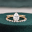 1.0 CT Pear Shaped Moissanite Solitaire Bridal Ring Set - crownmoissanite