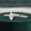 1.0 CT Marquise Cut Solitaire Pave Moissanite Bridal Ring Set - crownmoissanite