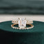 2.50 CT Emerald Cut Solitaire Style Moissanite Bridal Ring Set - crownmoissanite
