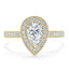 1.52 CT Pear Cut Halo Channel Pave Moissanite Engagement Ring - crownmoissanite