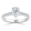 0.75 CT Pear Cut Solitaire Engagement Ring With Channel Pave Setting - crownmoissanite
