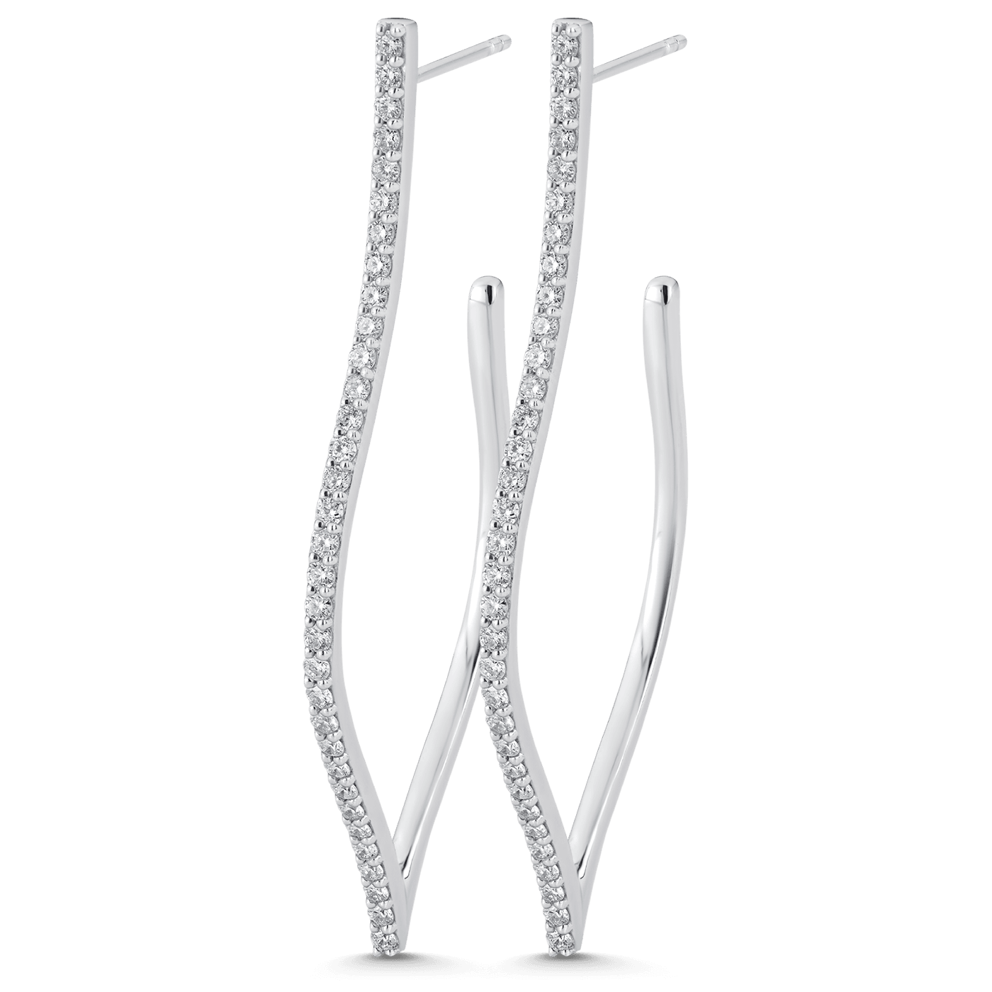 0.93 TCW Round Moissanite Diamond Hoop Earrings - crownmoissanite