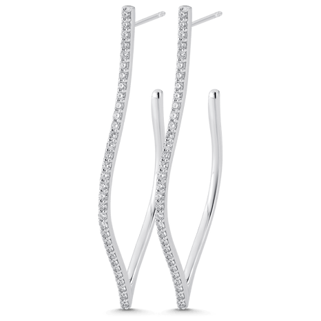 0.93 TCW Round Moissanite Diamond Hoop Earrings - crownmoissanite