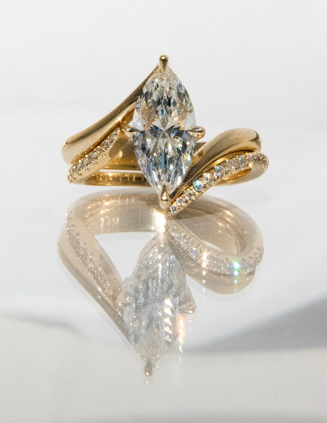 1.0 - 2.0 CT Marquise Cut Moissanite Solitaire Bridal Set