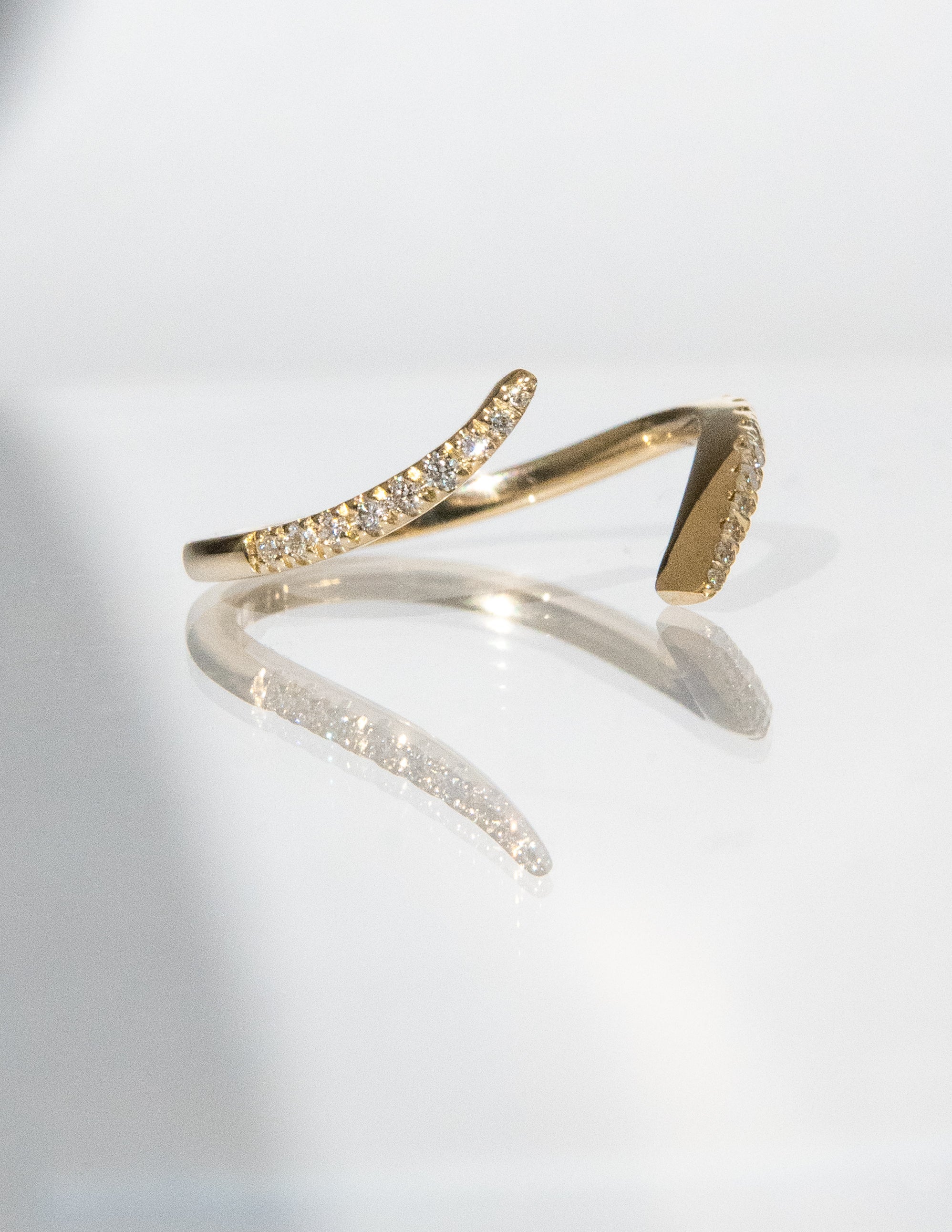 0.30 TCW Round Moissanite Wrap Pave Wedding Band