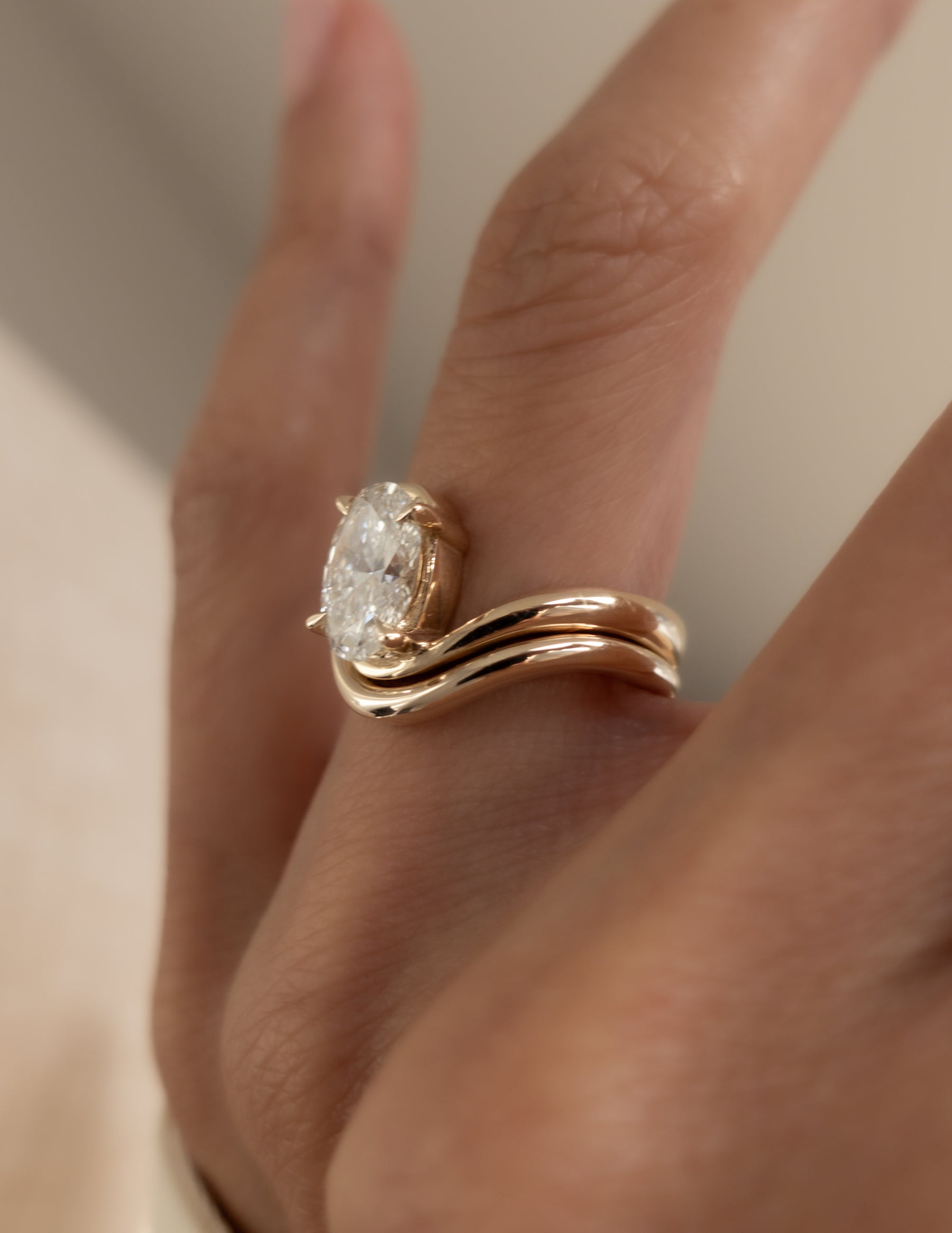 1.50- 3.0 CT Oval cut Moissanite Solitaire Setting Bridal Set