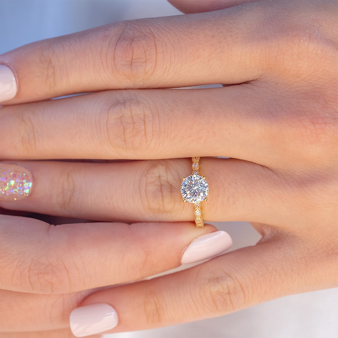 1.80 CT Round Cut Solitaire Moissanite Engagement Ring - crownmoissanite