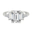 5.75 CT Emerald Cut 3 Stone Moissanite Engagement Ring - crownmoissanite