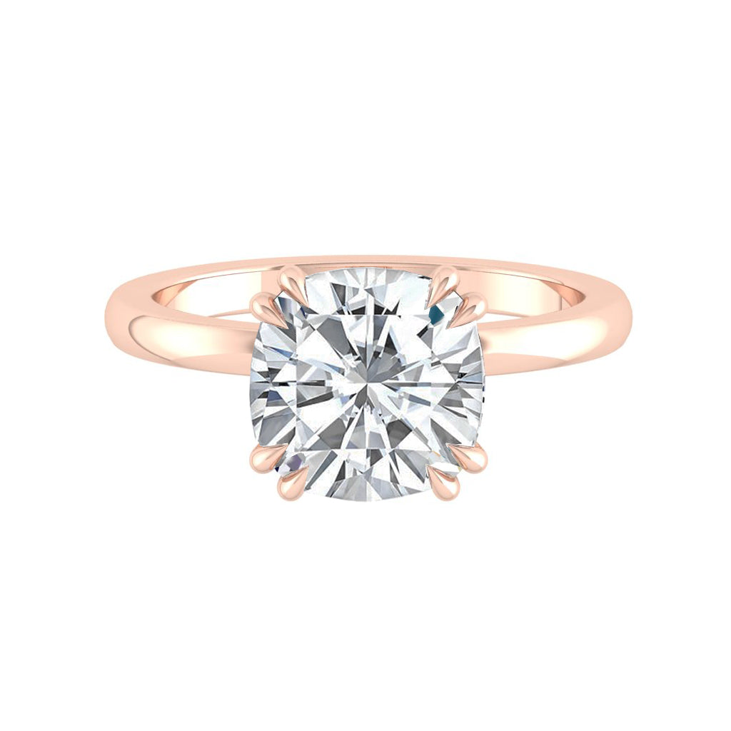 2.0 CT Cushion Cut Solitaire Moissanite Engagement Ring - crownmoissanite