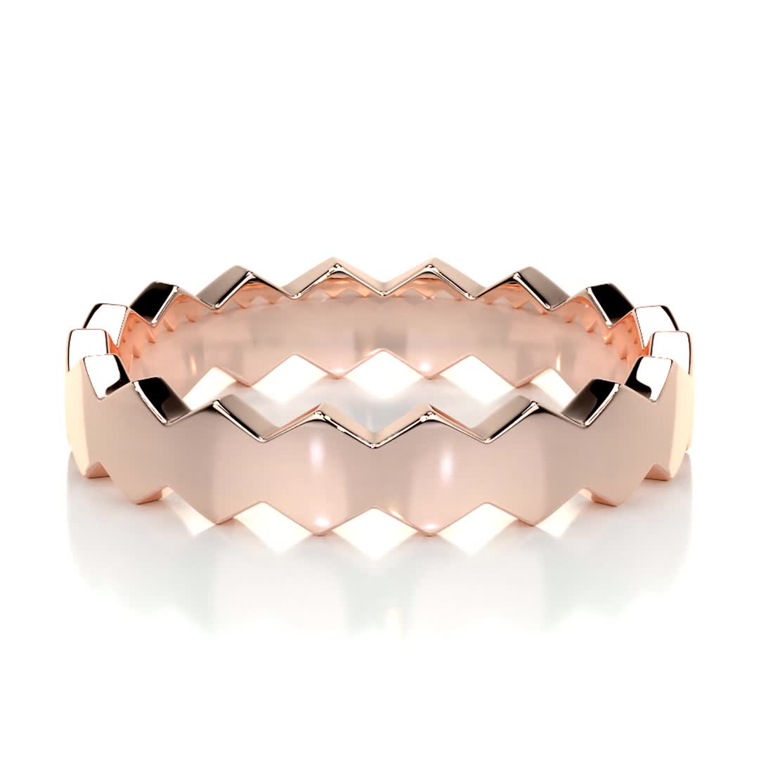 Hexagon Form Polished Finish Classic Men's Band - crownmoissanite