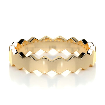 Hexagon Form Polished Finish Classic Men's Band - crownmoissanite