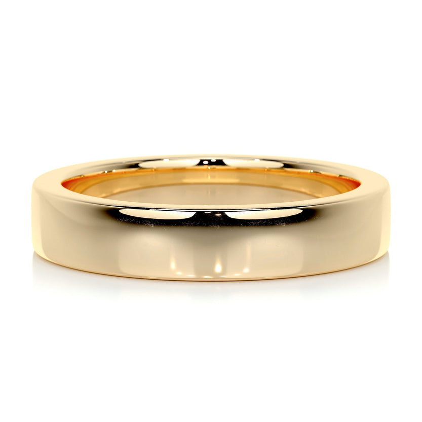 Polished Finish Yellow Gold Classic Men's Band - crownmoissanite