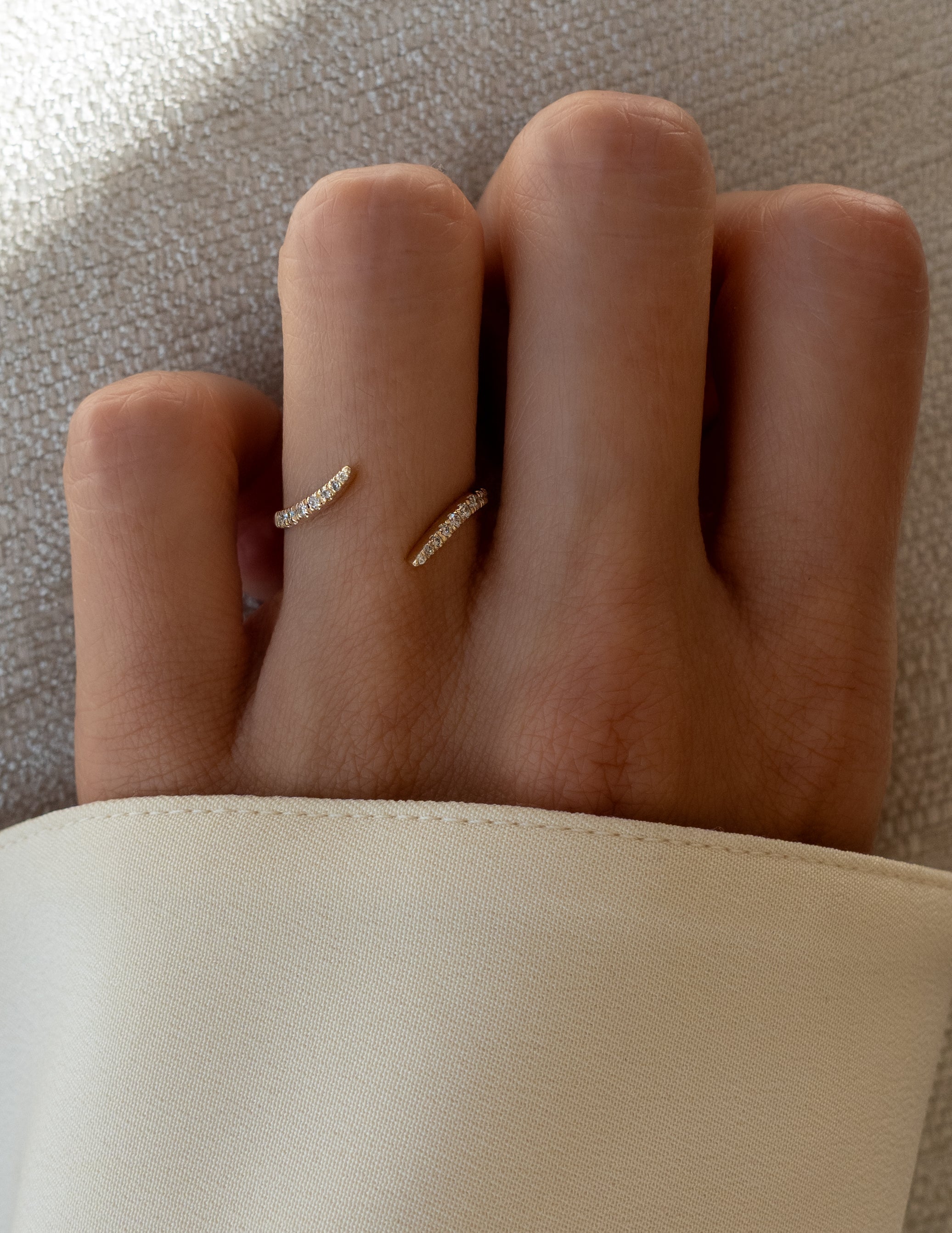 0.30 TCW Round Moissanite Wrap Pave Wedding Band