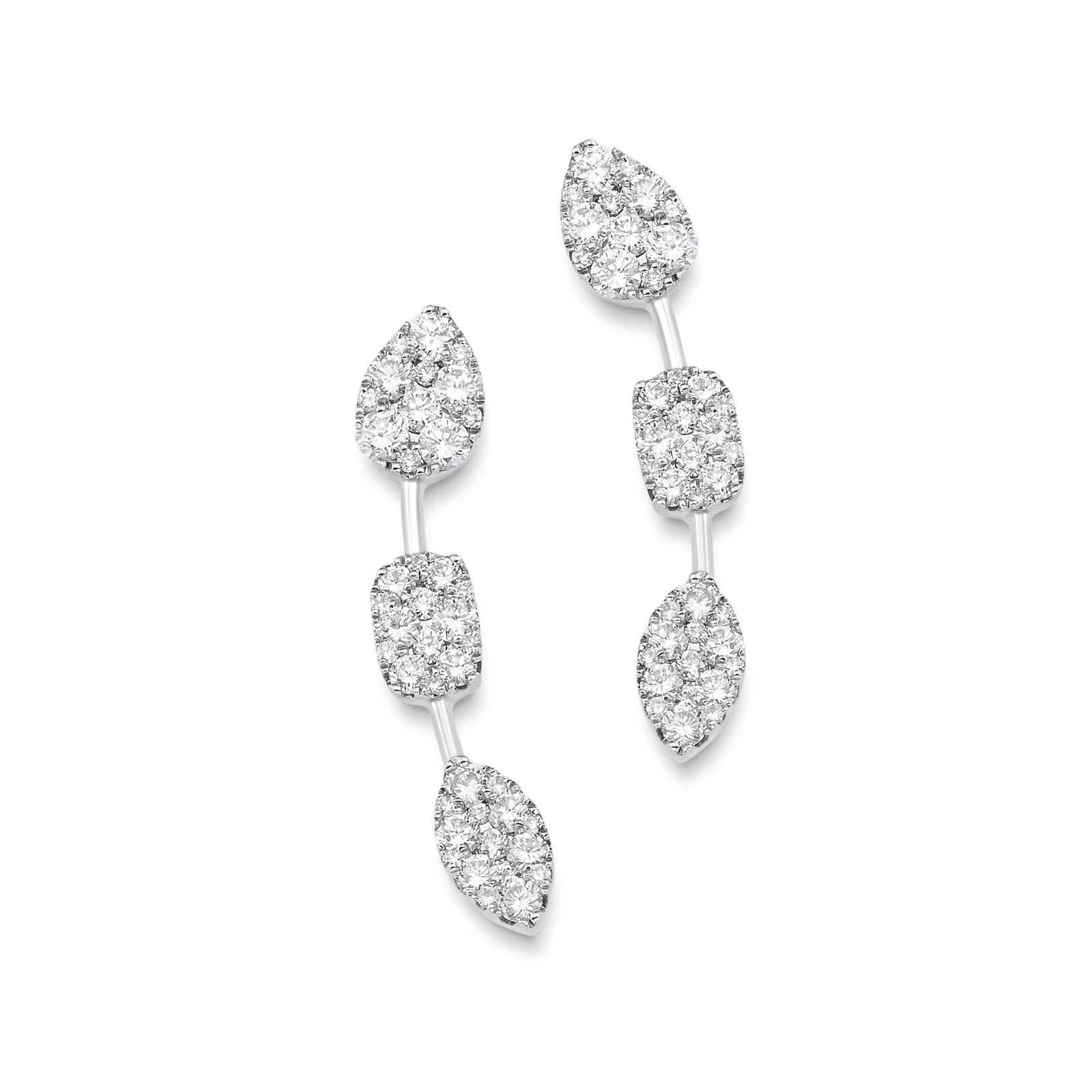 0.52 TCW Round Moissanite Diamond Ear Crawler Earrings - crownmoissanite