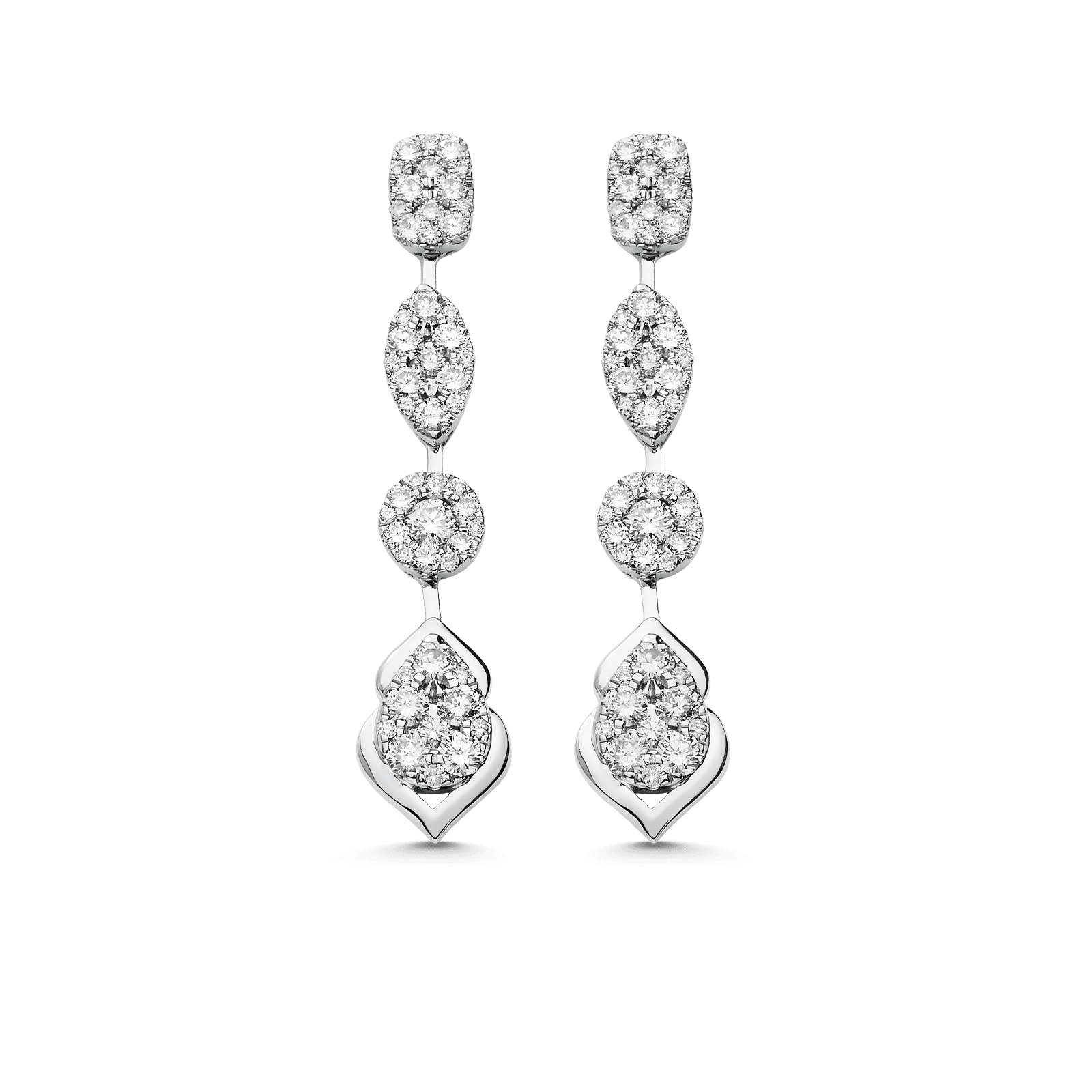 1.44 TCW Round Moissanite Diamond Drop Earrings - crownmoissanite
