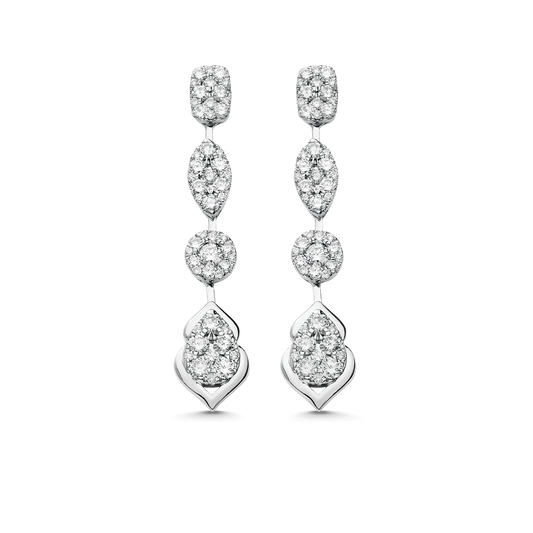 1.44 TCW Round Moissanite Diamond Drop Earrings - crownmoissanite