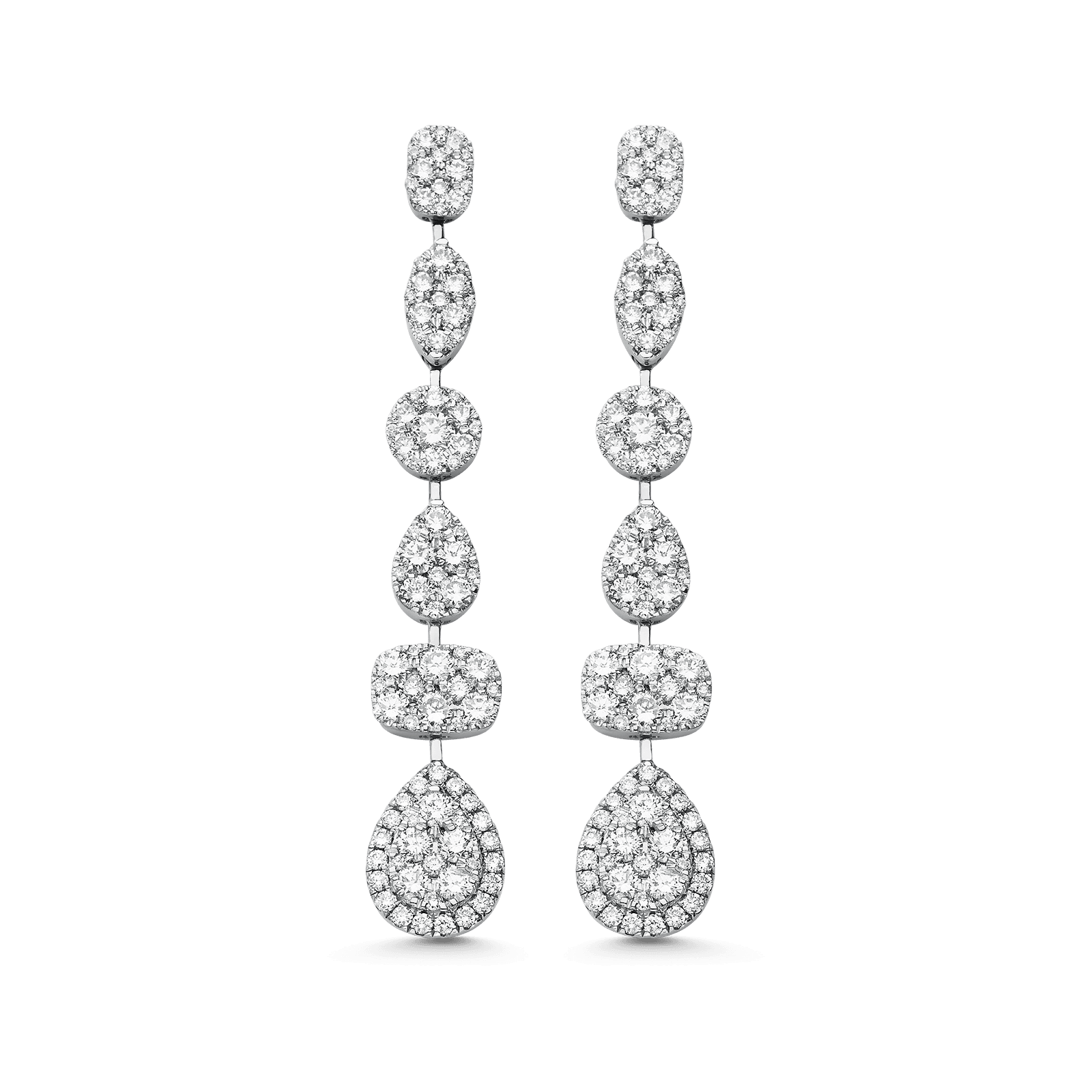 3.06 TCW Round Moissanite Diamond Drop Earrings - crownmoissanite
