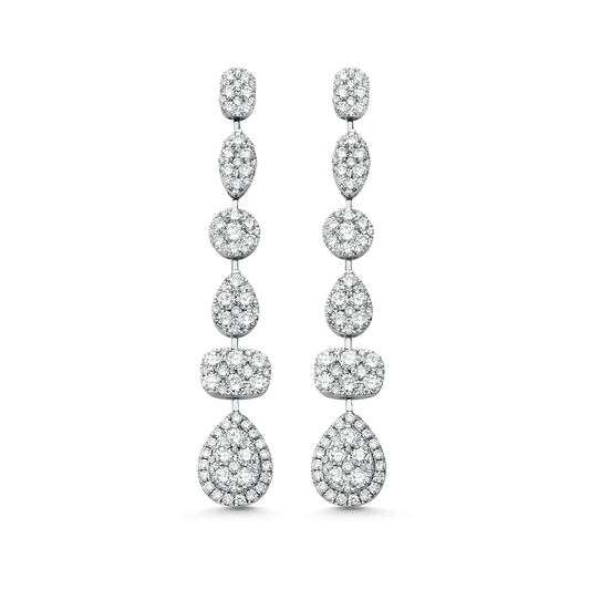 3.06 TCW Round Moissanite Diamond Drop Earrings - crownmoissanite