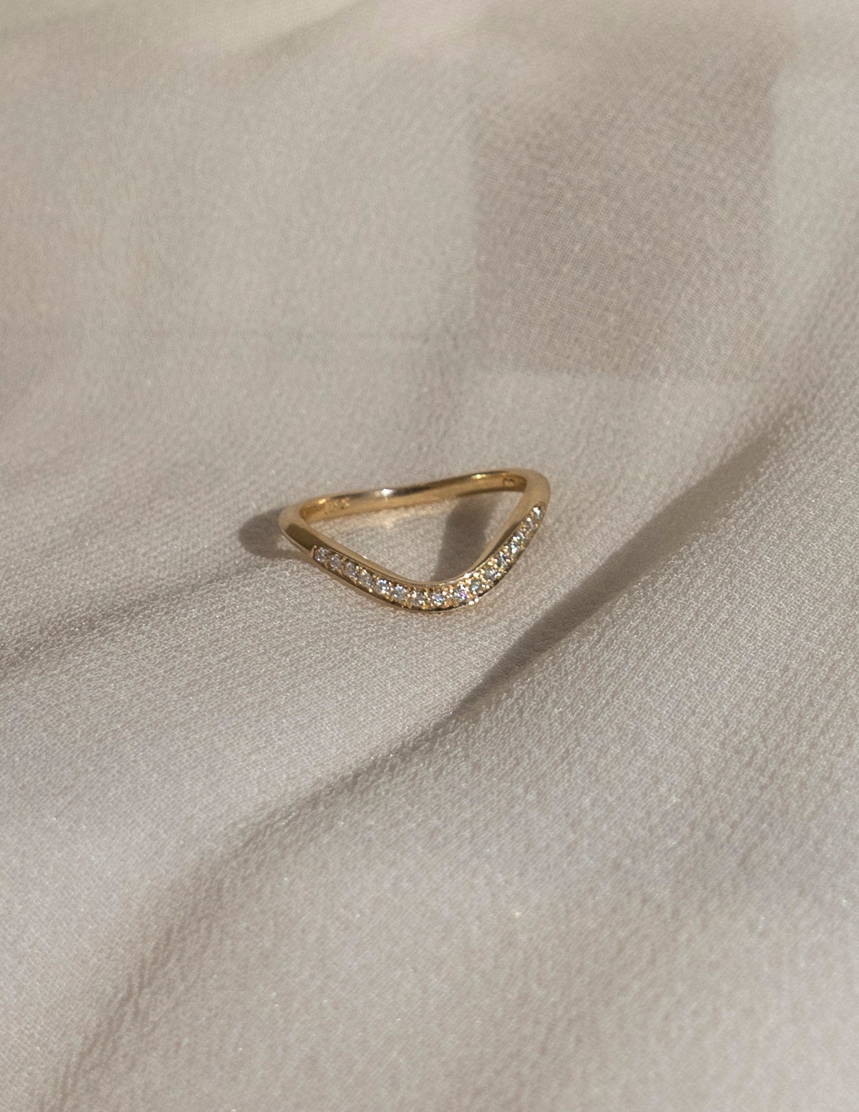 0.20 TCW Round Moissanite Wave Pave Band