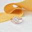 0.42 CT Round Cut Double Halo Moissanite Engagement Ring - crownmoissanite