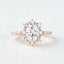 1.33 CT Oval Cut Halo Pave Moissanite Engagement Ring - crownmoissanite