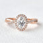 1.33 CT Oval Cut Halo Twisted Pave Moissanite Engagement Ring - crownmoissanite
