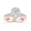 1.33 CT Pear Cut Halo Moissanite Engagement Ring - crownmoissanite