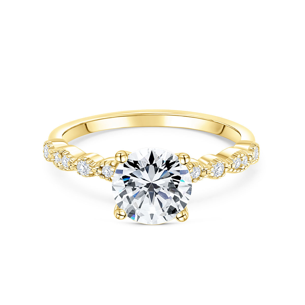 1.50 CT Round Shaped Moissanite Solitaire Engagement Ring - crownmoissanite