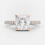 3.25 CT Cushion Solitaire & Pave Moissanite Engagement Ring - crownmoissanite