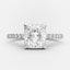 3.25 CT Cushion Solitaire & Pave Moissanite Engagement Ring - crownmoissanite