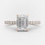1.60 CT Emerald Pave Setting Moissanite Engagement Ring - crownmoissanite
