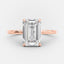 2.0 CT Emerald Shaped Moissanite Hidden Halo Engagement Ring - crownmoissanite