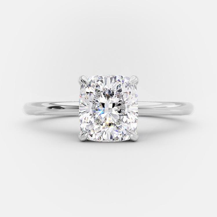 2.70 CT Elongated Cushion Cut Solitaire Moissanite Engagement Ring - crownmoissanite