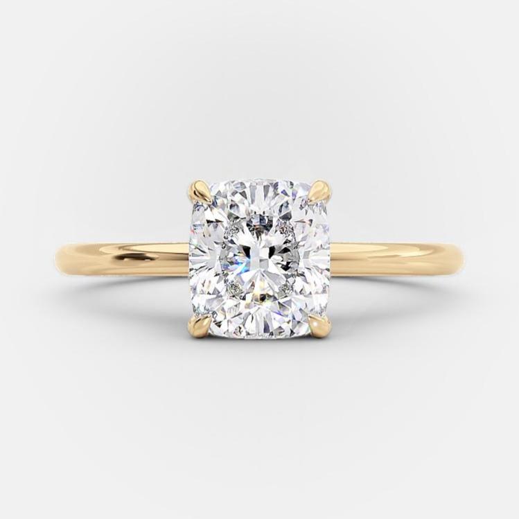 2.70 CT Elongated Cushion Cut Solitaire Moissanite Engagement Ring - crownmoissanite