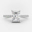 2.43 CT Radiant Solitaire & Pave Moissanite Engagement Ring - crownmoissanite