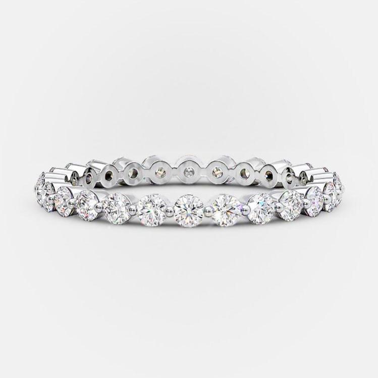 1.0 CT Round Shaped Moissanite Full Eternity Wedding Band - crownmoissanite