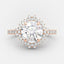 2.0 CT Round Cut Cluster Halo Style Moissanite Engagement Ring - crownmoissanite