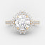2.0 CT Round Cut Cluster Halo Style Moissanite Engagement Ring - crownmoissanite