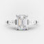 2.23 CT Emerald Cut Three Stone Moissanite Engagement Ring - crownmoissanite