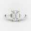 2.23 CT Emerald Cut Three Stone Moissanite Engagement Ring - crownmoissanite
