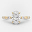 1.0 - 2.50 CT Oval Cut Solitaire & Dainty Pave Moissanite Engagement Ring - crownmoissanite