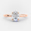 1.33 CT Oval Shaped Moissanite Hidden Halo Engagement Ring - crownmoissanite