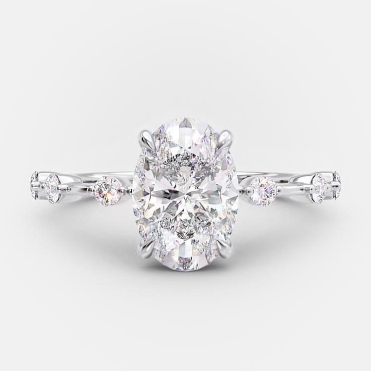 2.1 CT Oval Shaped Moissanite Solitaire Engagement Ring - crownmoissanite