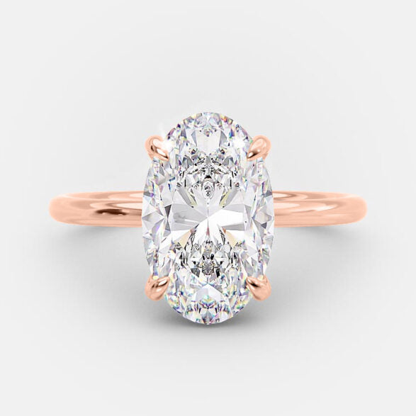 4.0 CT Oval Cut Solitaire Style Moissanite Engagement Ring - crownmoissanite