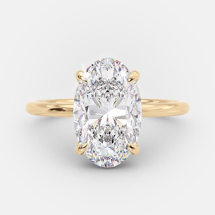 4.0 CT Oval Cut Solitaire Style Moissanite Engagement Ring - crownmoissanite