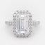 3.18 CT Emerald Cut Halo Style Moissanite Engagement Ring - crownmoissanite
