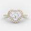 2.0 CT Heart Cut Halo Style Moissanite Engagement Ring - crownmoissanite