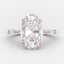 4.0 CT Oval Cut Dainty Style Pave Moissanite Engagement Ring - crownmoissanite